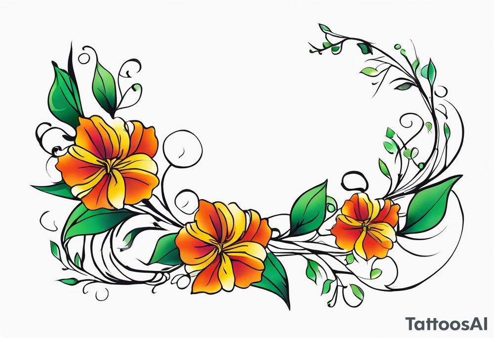 The longest Vines of Flores Color tattoo idea