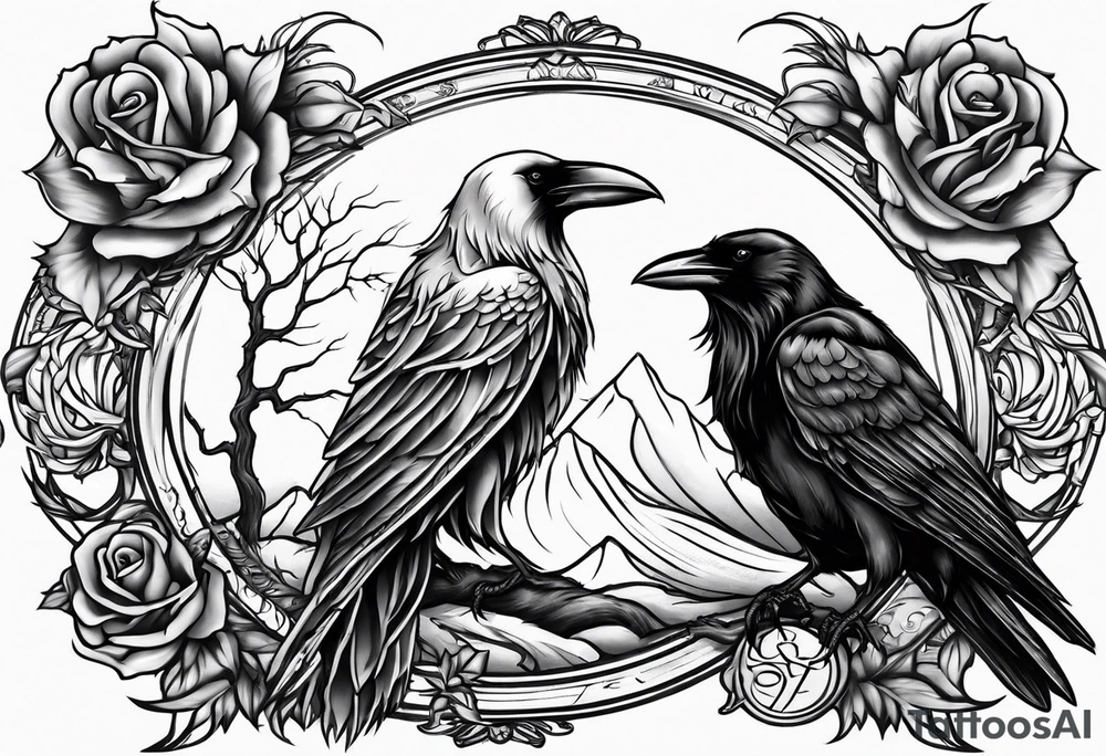 Raven and grim reaper sythe tattoo idea