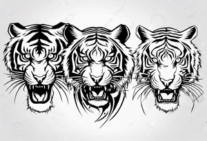 mythical ferocious tiger with lightning around it tattoo idea