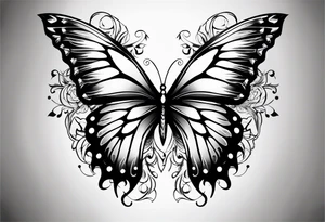 Half Butterfly half angel wings tattoo idea