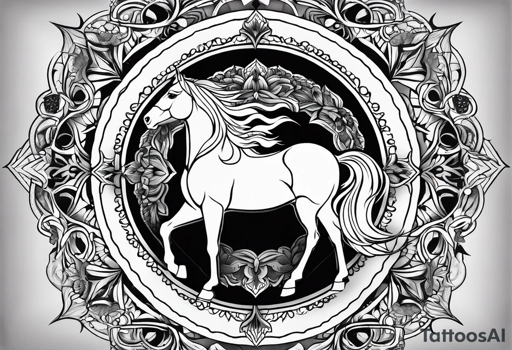 Pferd Mandala tattoo idea
