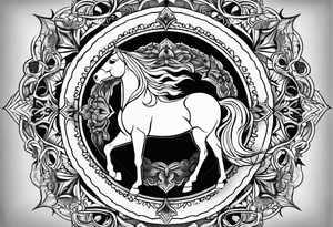 Pferd Mandala tattoo idea