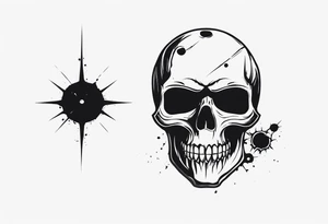 small dark skull with bullet hole eyes tattoo idea