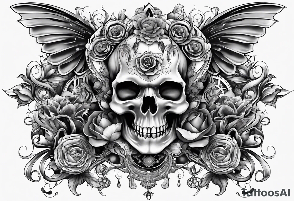 bouque of penis tattoo idea