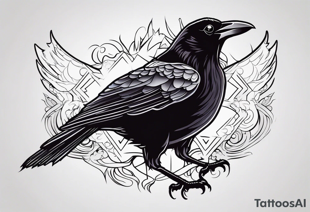 Black crow tattoo idea
