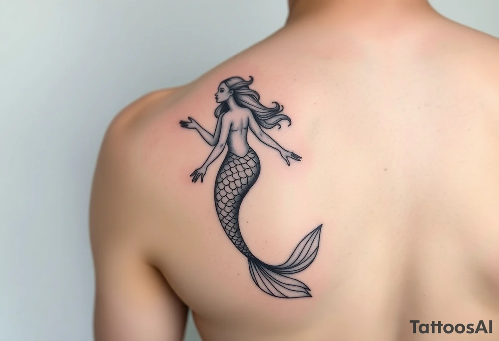 Realistic tattoo on forearm of a mermaid tattoo idea