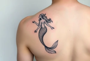 Realistic tattoo on forearm of a mermaid tattoo idea