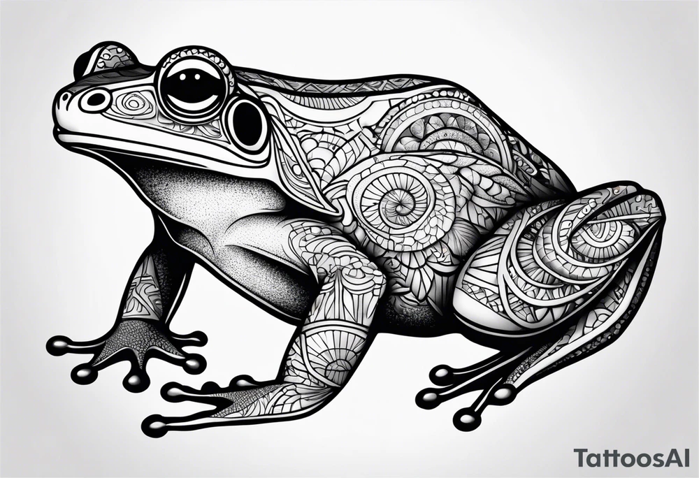 a psychedelic frog tattoo idea