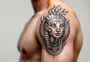egyptian theme animals tattoo idea