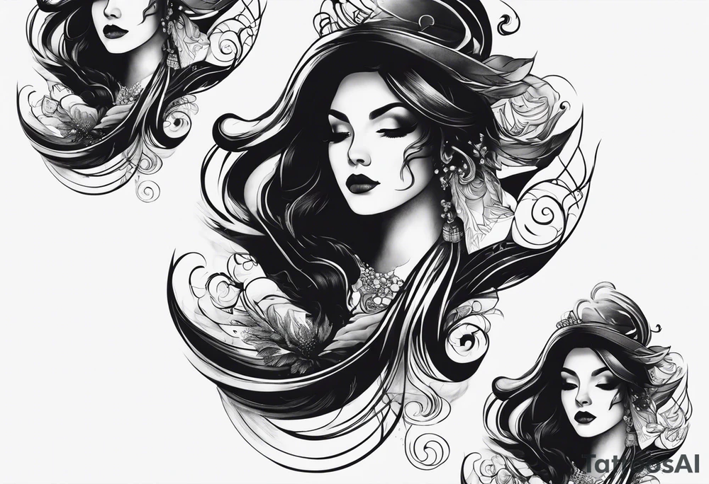 3 lost spirts floating in smoke tattoo idea
