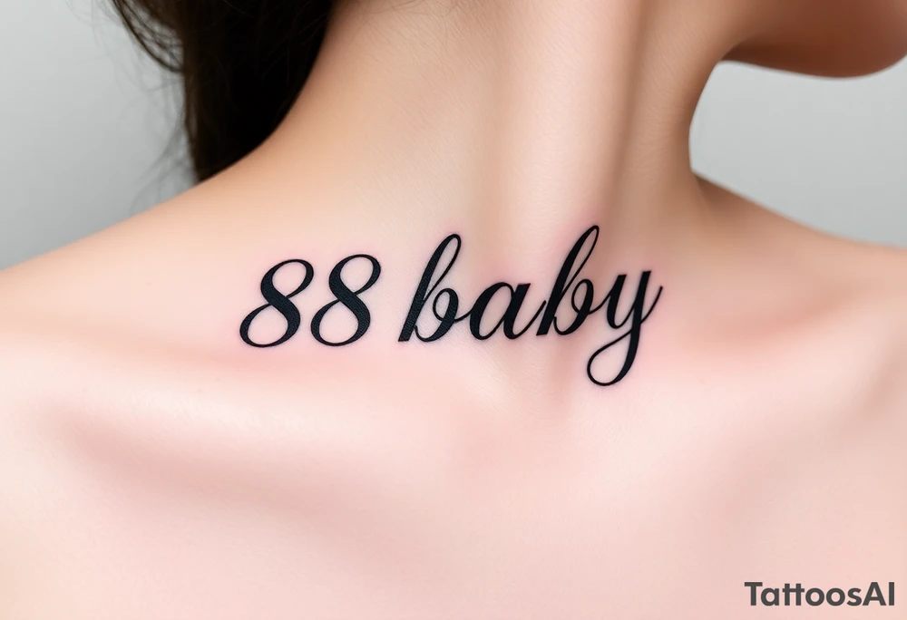 88baby block letters tattoo idea
