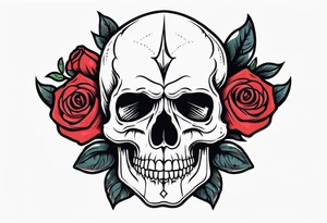 skull with rose tattoo idea