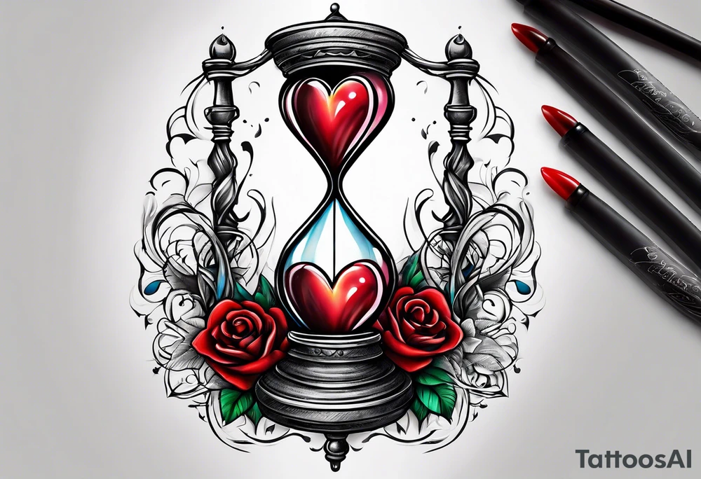 Heart hourglass tattoo idea