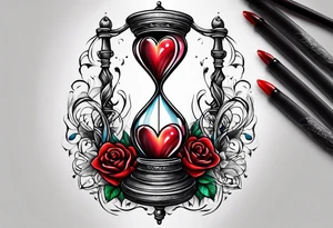 Heart hourglass tattoo idea