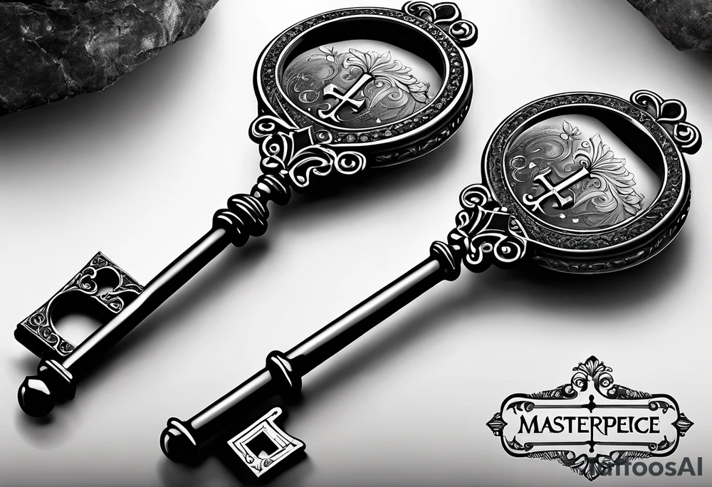old antique skeleton key that goes to an old antique locket. tattoo idea