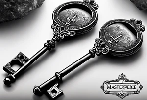 old antique skeleton key that goes to an old antique locket. tattoo idea