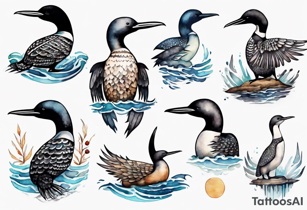 a wise ancient loon tattoo idea