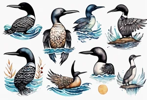 a wise ancient loon tattoo idea