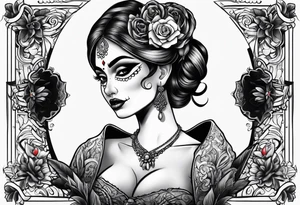 muertos style girl tattoo idea