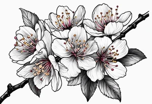Cherry blossom with branch tattoo idea