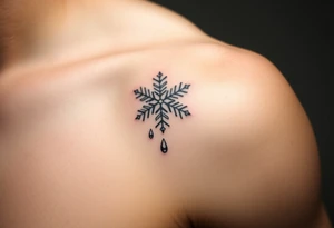 A snowflake melting and turning into rain drops tattoo idea