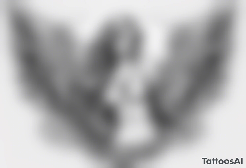 Angel with dominance tattoo idea