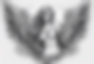 Angel with dominance tattoo idea