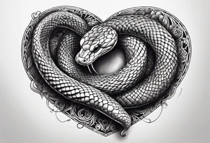 Snake wrapping and squeezing a heart tattoo idea