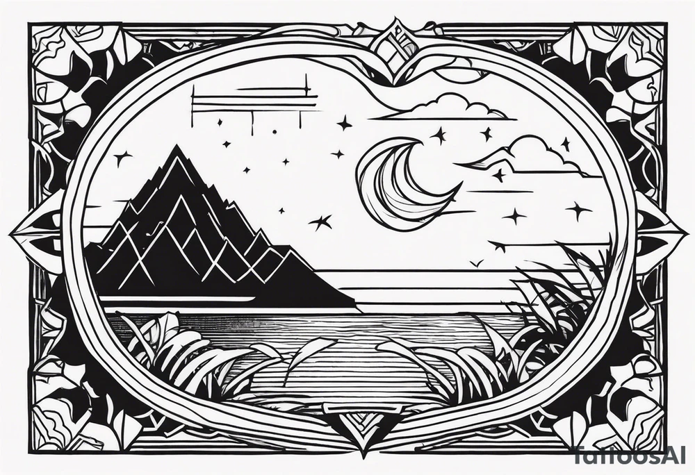 guam theme, modern, minimalist tattoo idea