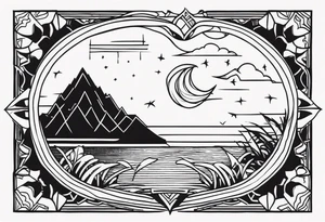 guam theme, modern, minimalist tattoo idea