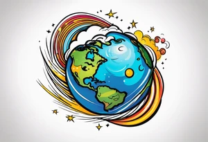 The Earth spinning tattoo idea