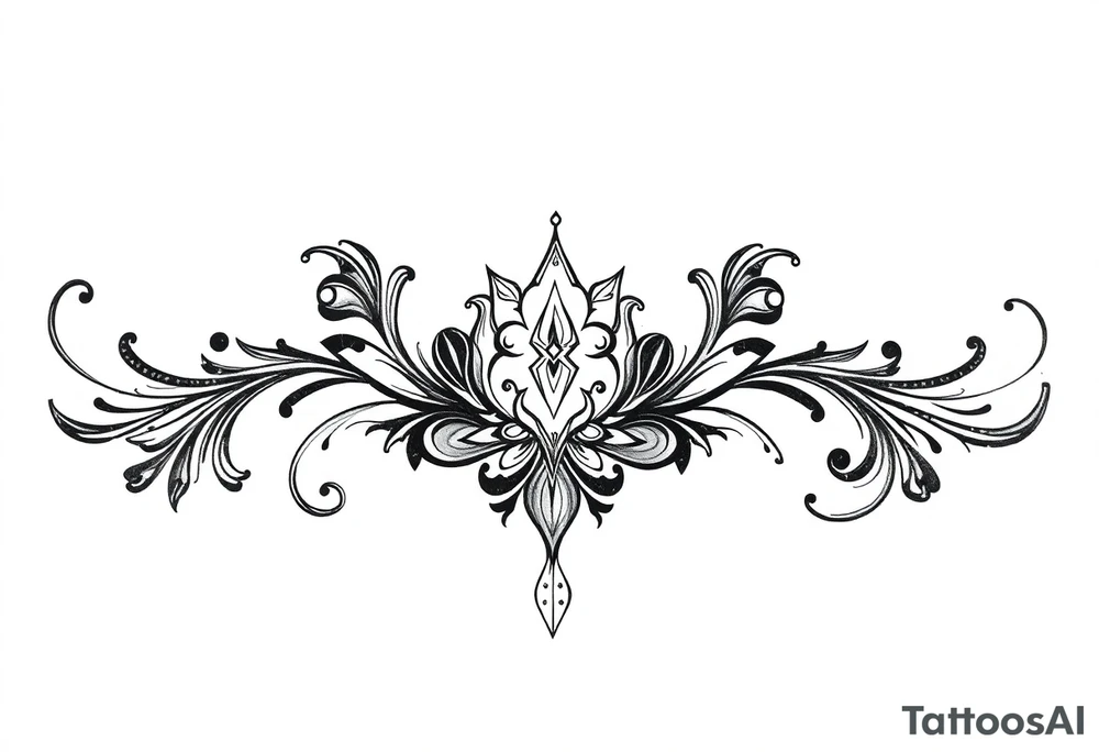 mytical shaman style ornametn with ancient rhyme tattoo idea