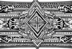 4" wide arm band in traditional hawaiian style with outline of hawaii island tattoo idea