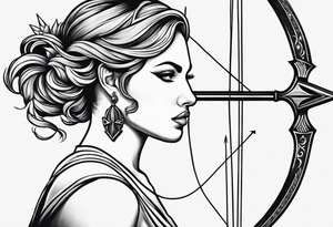 Half Taurus Half Gemini, split down the middle by an arrow tattoo idea