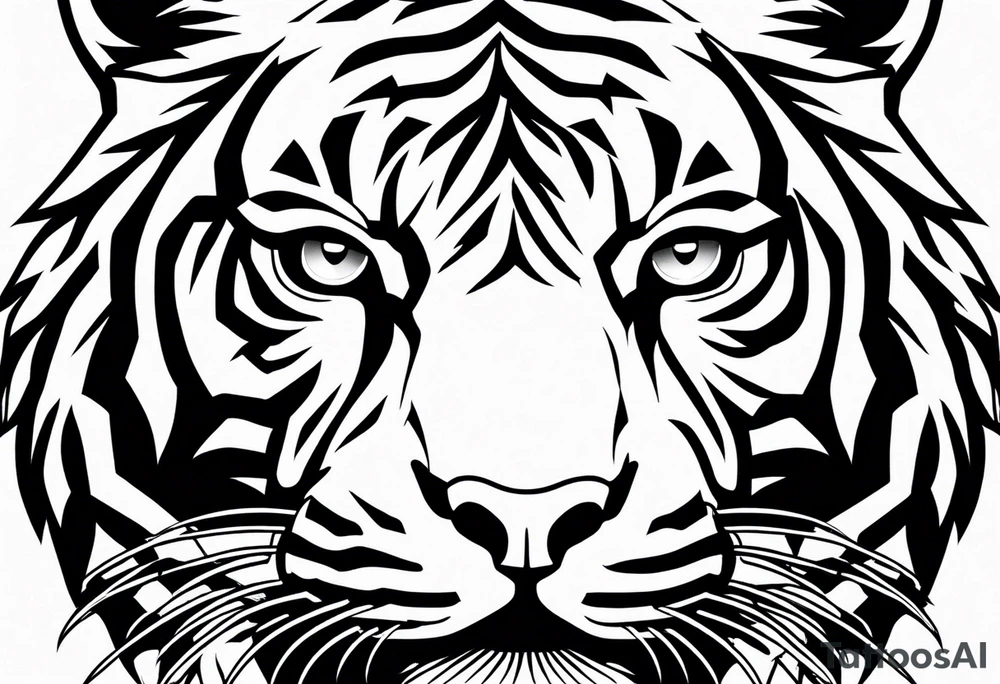 Tiger with one eye tattoo idea