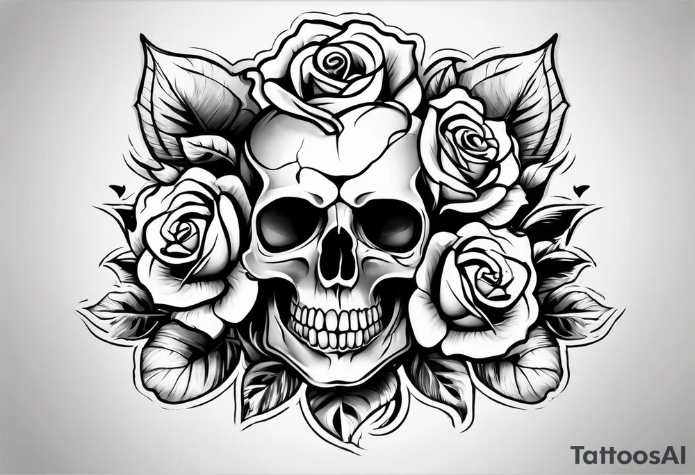 Skull Rose tattoo idea