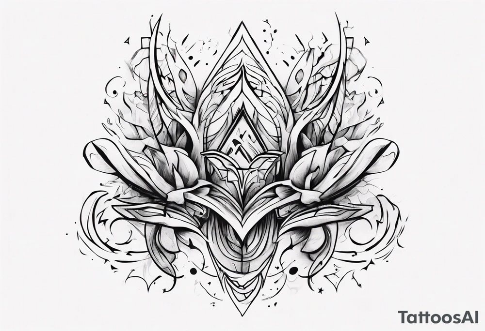 abstract tattoo on the hand tattoo idea