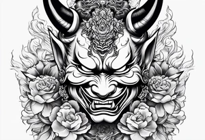 hannya and smoke tattoo idea