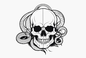 Skull and snake tattoo idea