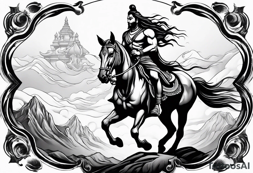 Lord shiva riding a horse tattoo idea