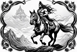 Lord shiva riding a horse tattoo idea