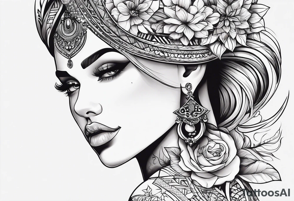 Мейнкун с узором на голове tattoo idea