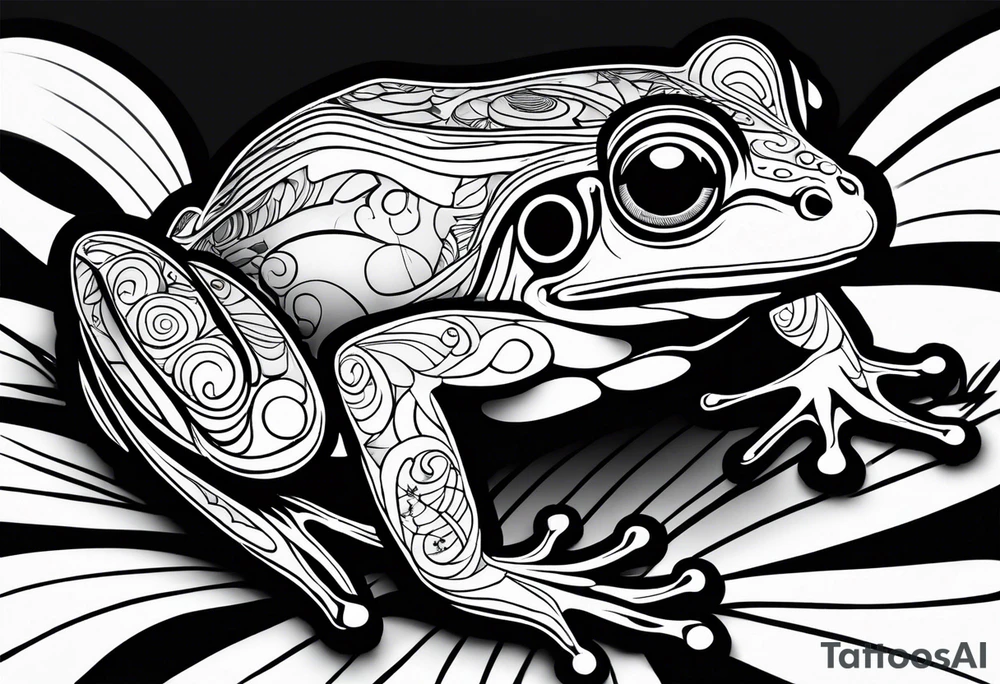 a psychedelic frog tattoo idea