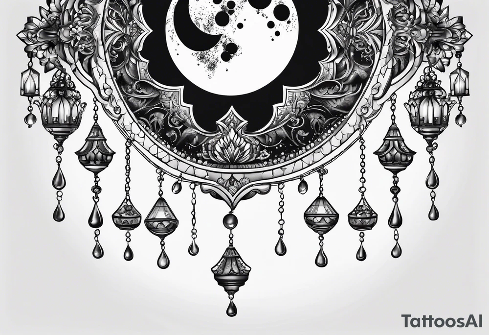 Moon chandelier tattoo idea