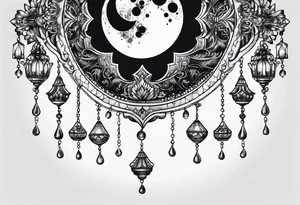 Moon chandelier tattoo idea
