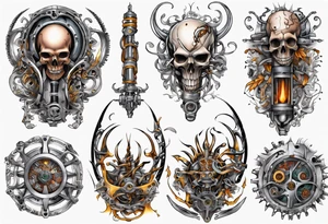 pagan mechanical full sleeve tattoo idea