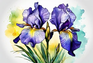 iris flower and birch tree and includes the following wording "fuck cancer"
with yellow, green and aquamarine colours tattoo idea