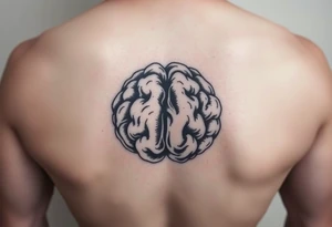 A walnut, open so that it looks like a brain but is obviously a walnut tattoo idea