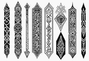 vertical rune symbols tattoo idea