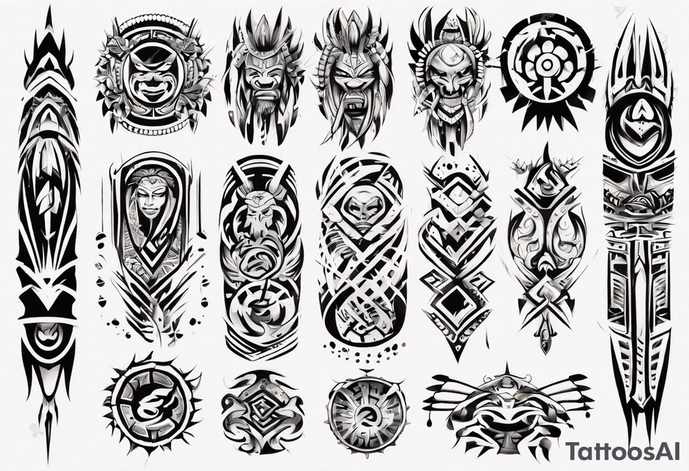 philippines, native, tribal, sleeve tattoo idea